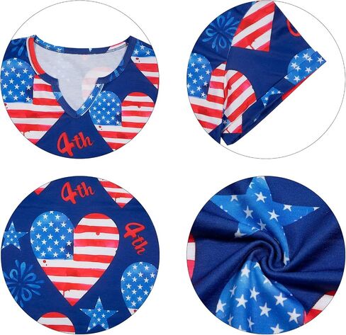 Oversized USA Shirt Patriotic Tshirt - Women American Flag Shirts 4th of July Tee Independence Day Casual Tee Tops in Saudi Arabia