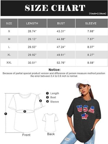 Oversized USA Shirt Patriotic Tshirt - Women American Flag Shirts 4th of July Tee Independence Day Casual Tee Tops in Saudi Arabia