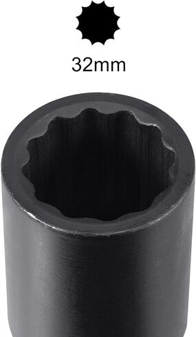 uxcell 3/4-Inch Drive 19mm 12-Point Deep Impact Socket, CR-MO Steel 78mm Length, Metric Sizes in Saudi Arabia