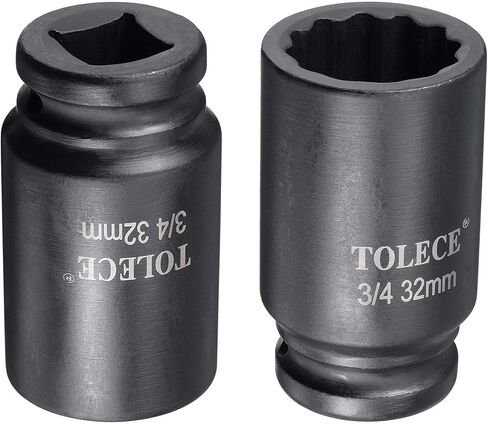 uxcell 3/4-Inch Drive 19mm 12-Point Deep Impact Socket, CR-MO Steel 78mm Length, Metric Sizes in Saudi Arabia