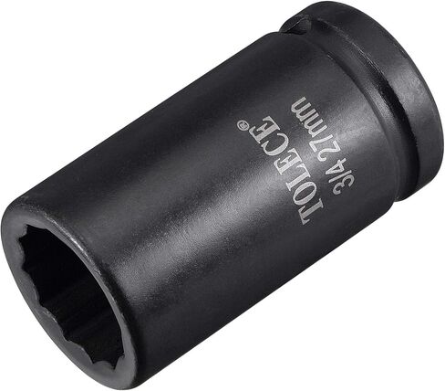 uxcell 3/4-Inch Drive 19mm 12-Point Deep Impact Socket, CR-MO Steel 78mm Length, Metric Sizes in Saudi Arabia