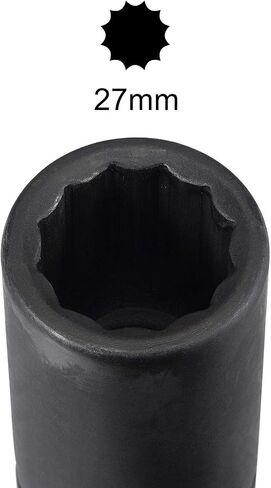uxcell 3/4-Inch Drive 19mm 12-Point Deep Impact Socket, CR-MO Steel 78mm Length, Metric Sizes in Saudi Arabia