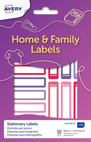 Avery Clothing Labels, name labels, stick on school labels, no ironing or sewing, 45 x 13 mm, 36 Labels Per Pack, White in Saudi Arabia