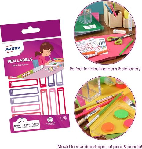 Avery Clothing Labels, name labels, stick on school labels, no ironing or sewing, 45 x 13 mm, 36 Labels Per Pack, White in Saudi Arabia