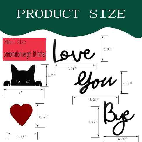 Love You Bye Wood Signs Wall Decor 30",Home Decor with Cats Cute Signs,Modern Entryway Hallway Wall Boho Art Decorations Express Love and Warm Family Door Decor Sign in Saudi Arabia