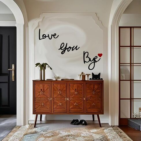 Love You Bye Wood Signs Wall Decor 30",Home Decor with Cats Cute Signs,Modern Entryway Hallway Wall Boho Art Decorations Express Love and Warm Family Door Decor Sign in Saudi Arabia