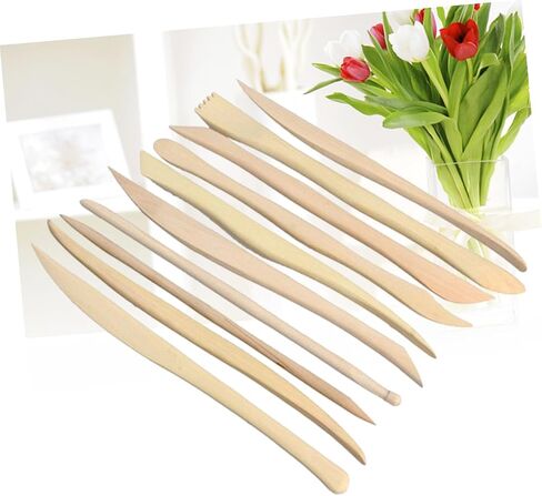 EXCEART 10pcs Wooden Clay Sculpting Tools Ceramic Carving Tools Wood Clay Tools Polymer Clay Sculpting Tools Sculptures Pottery Sculpting Tool Clay Molding Tools Wood Carving Major in Saudi Arabia