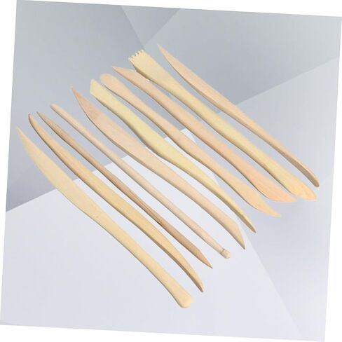 EXCEART 10pcs Wooden Clay Sculpting Tools Ceramic Carving Tools Wood Clay Tools Polymer Clay Sculpting Tools Sculptures Pottery Sculpting Tool Clay Molding Tools Wood Carving Major in Saudi Arabia