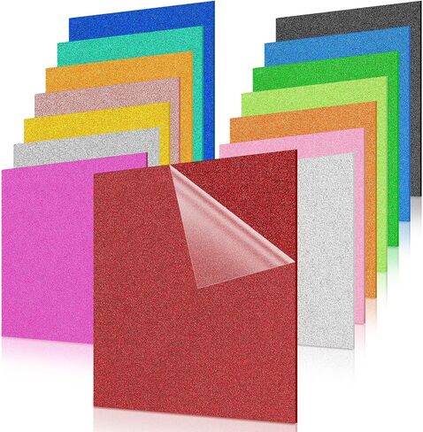Fabbay 15 Pcs Glitter Acrylic Sheets Colored Translucent Glitter Plastic Sheet with 1/8 Inch Thickness Glossy Acrylic Blanks for Laser Cutting Art Craft Sawing Engraving DIY Decoration (8 x 8 Inch) in Saudi Arabia