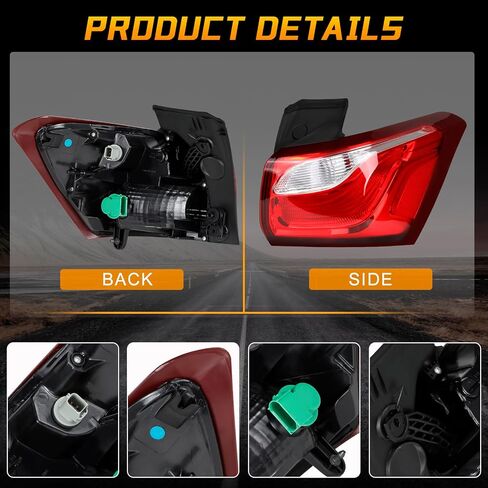 مجموعة مصابيح الذيل لسيارة Toyota Prius C 2012 2013 2014 غطاء عدسة الضوء الخلفي بدون مصابيح، فرامل الجانب الخلفي مصباح الذيل الخارجي، OE# 81561-52880، 8155152A94 8155152A95 (جانب السائق الأيسر) in Kuwait