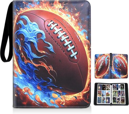 Football Card Binder 900 Pockets - Trading Card Binder 9 Pockets with 3 Rings for Collecting and Protecting Your Sports Cards Sports Card Binder in Saudi Arabia