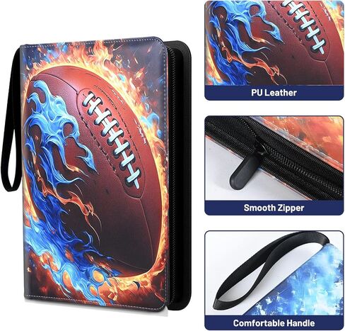 Football Card Binder 900 Pockets - Trading Card Binder 9 Pockets with 3 Rings for Collecting and Protecting Your Sports Cards Sports Card Binder in Saudi Arabia