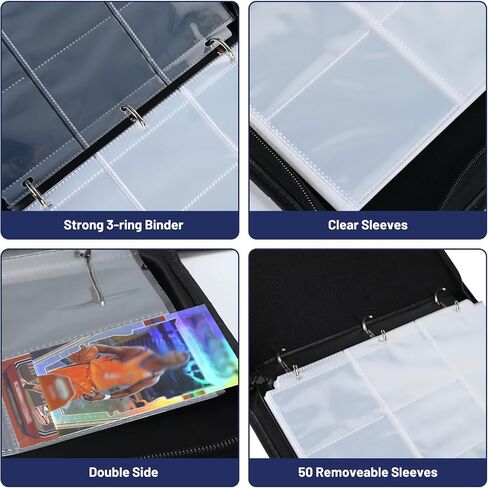 Football Card Binder 900 Pockets - Trading Card Binder 9 Pockets with 3 Rings for Collecting and Protecting Your Sports Cards Sports Card Binder in Saudi Arabia