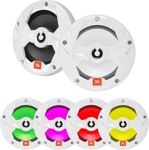 6.5" 225 Watt Peak Power 2-Way Marine Audio Multi-Color RGB LED Boat Speakers (Qty 4) 2 Pairs of OEM Replacement Speakers with 20ft Wire (RGB+Black) in Saudi Arabia