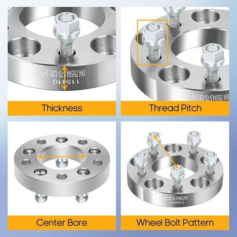 OCPTY 5x4.75 to 5x4.5 Wheel spacers adapters 1 inch with 12x1.5 Studs 73CB Wheel Spacers fit for 1984-2013 for Corvette 1990-2005 for Jimmy 4PCS in Saudi Arabia