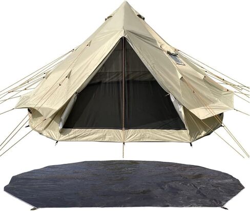 DANCHEL OUTDOOR B2 Portable Yurt Tent for 4/8 Person Family Camping Tent UPF50+, 4 Season Bell Tent with Stove Jack Large Hot Tent 300D Oxford Yurt House for All Year Living Glamping, 4m/5m in Kuwait