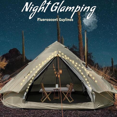 DANCHEL OUTDOOR B2 Portable Yurt Tent for 4/8 Person Family Camping Tent UPF50+, 4 Season Bell Tent with Stove Jack Large Hot Tent 300D Oxford Yurt House for All Year Living Glamping, 4m/5m in Kuwait