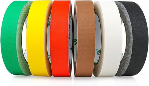 BOMEI PACK 6 Colors Gaffer Tape 1inch x 30yds, Matte Non-Reflective Theater Stage Tape, No Residue Hand Tear, for Cable, Photo Studio, Painters, Floors Marking Tape in Saudi Arabia