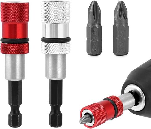 QWORK 2-Pack دريوال المسمار واضعة PH2 بت، المغناطيسي الصلب مفك دريوال بت مع طرف مغناطيسي و 1/4 "عرقوب سداسية، تحديد المواقع رأس دفعة، لمحرك الطاقة والحفر in Saudi Arabia