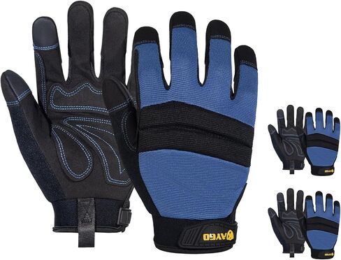 KAYGO Work Gloves For Men, KG125M Mechanic Utility Work Gloves for All Purpose, Excellent Grip, Heavy Duty, Improved Dexterity, Touch Screen, Large in Saudi Arabia