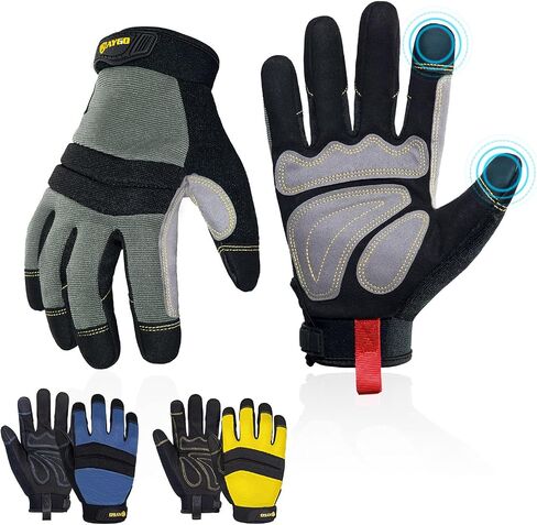 KAYGO Work Gloves For Men, KG125M Mechanic Utility Work Gloves for All Purpose, Excellent Grip, Heavy Duty, Improved Dexterity, Touch Screen, Large in Saudi Arabia