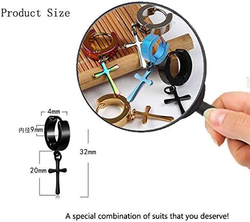 مجموعة 5 أزواج من الأقراط المصنوعة من الفولاذ المقاوم للصدأ المثقوبة والمتدليّة المتدلية كهدية للرجال والنساء in Kuwait