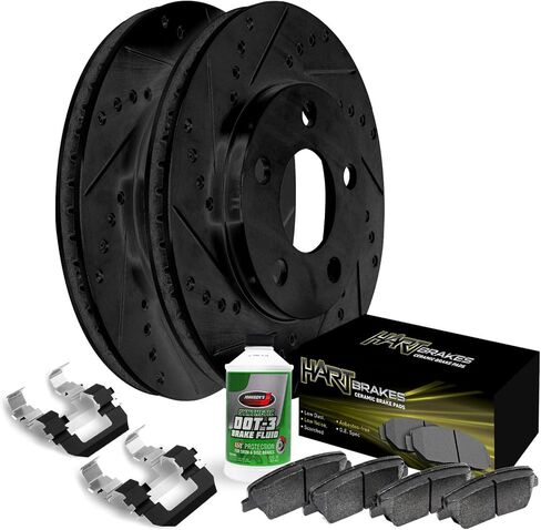 Hart Brakes Front Brakes and Rotors Kit |Front Brake Pads| Brake Rotors and Pads| Ceramic Brake Pads and Rotors |fits 2011-2016 Subaru Impreza, 2013-2015 Subaru BRZ in Saudi Arabia