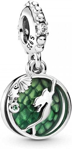 ارييل في البحر الزمردي دلايات متدلية من الفضة الإسترليني عيار 925 الأميرة حورية البحر مع زركونيا مكعب للأساور in Kuwait