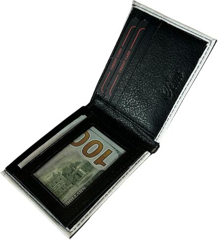 Tem's Collection Faux Leather Bifold Men's Wallet - Black Checkered in Saudi Arabia