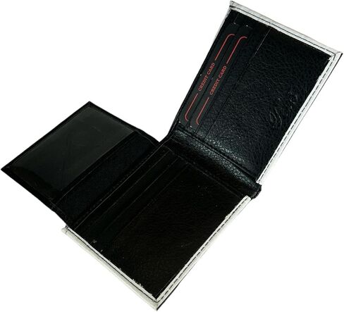 Tem's Collection Faux Leather Bifold Men's Wallet - Black Checkered in Saudi Arabia