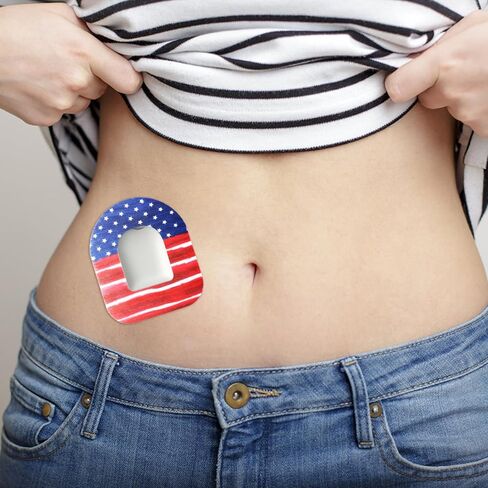 25pcs Adhesive Patches for Omnipod, 4th of July Independence Day CGM Patch Protector Waterproof Overpatch Sweatproof Tape Pre-Cut Sensor Sticker Cover Compatible with Omnipod 5 Over Patch (5 Styles) in Saudi Arabia