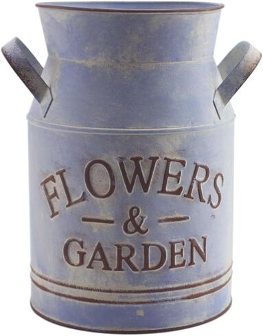 علبة حليب الياقوت بتصميم أنيق أنيق مجلفن بلمسة نهائية معدنية مزهرية ريفية بدائية حامل زهور مزخرف، 7.7 سم ارتفاع in Kuwait