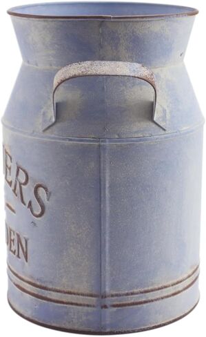 علبة حليب الياقوت بتصميم أنيق أنيق مجلفن بلمسة نهائية معدنية مزهرية ريفية بدائية حامل زهور مزخرف، 7.7 سم ارتفاع in Kuwait