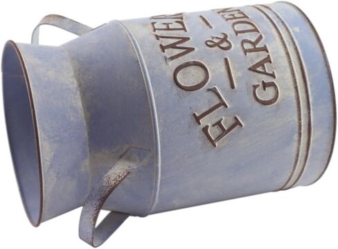 علبة حليب الياقوت بتصميم أنيق أنيق مجلفن بلمسة نهائية معدنية مزهرية ريفية بدائية حامل زهور مزخرف، 7.7 سم ارتفاع in Kuwait