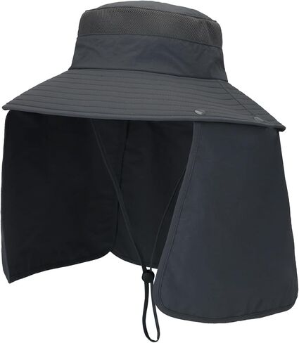 قبعة صيد خارجية مقاومة للماء بعامل حماية من الأشعة فوق البنفسجية 50 مع غطاء للرقبة وحافة كبيرة in Kuwait