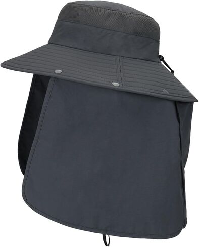 قبعة صيد خارجية مقاومة للماء بعامل حماية من الأشعة فوق البنفسجية 50 مع غطاء للرقبة وحافة كبيرة in Kuwait