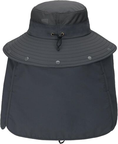 قبعة صيد خارجية مقاومة للماء بعامل حماية من الأشعة فوق البنفسجية 50 مع غطاء للرقبة وحافة كبيرة in Kuwait