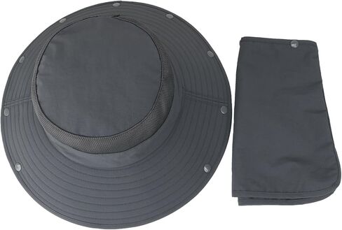 قبعة صيد خارجية مقاومة للماء بعامل حماية من الأشعة فوق البنفسجية 50 مع غطاء للرقبة وحافة كبيرة in Kuwait