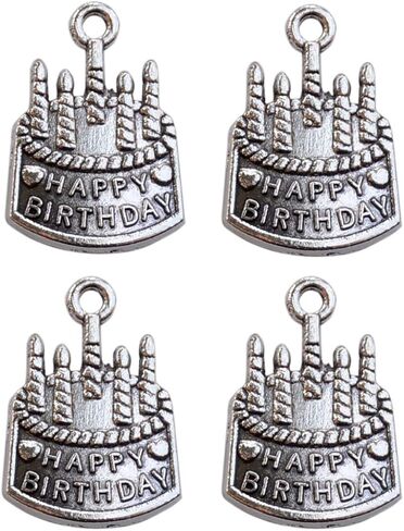 YYaaloa Pack of 50 HAPPY BIRTHDAY Charms Pendants Findings pendants for Crafting Jewelry Making Accessory in Saudi Arabia