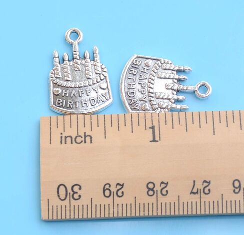 YYaaloa Pack of 50 HAPPY BIRTHDAY Charms Pendants Findings pendants for Crafting Jewelry Making Accessory in Saudi Arabia