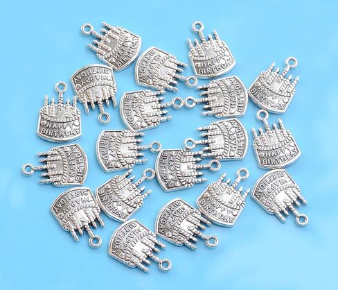 YYaaloa Pack of 50 HAPPY BIRTHDAY Charms Pendants Findings pendants for Crafting Jewelry Making Accessory in Saudi Arabia