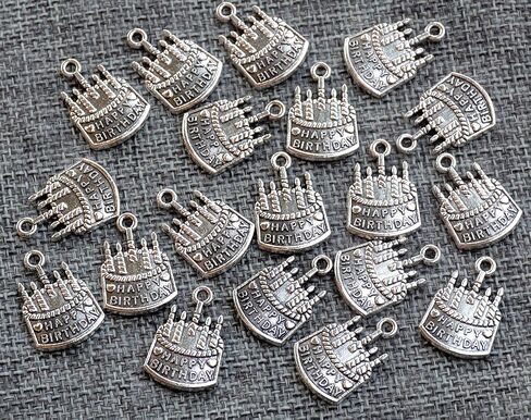 YYaaloa Pack of 50 HAPPY BIRTHDAY Charms Pendants Findings pendants for Crafting Jewelry Making Accessory in Saudi Arabia