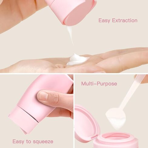 Travel Bottles for Toiletries, 5 Pack Travel Size Containers, TSA Approved Leak Proof Refillable Portable Travel Toiletry Bottles Set with Clear Toiletry Bag for Shampoo Conditioner, Lotion (Pink) in Saudi Arabia