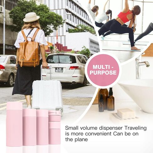Travel Bottles for Toiletries, 5 Pack Travel Size Containers, TSA Approved Leak Proof Refillable Portable Travel Toiletry Bottles Set with Clear Toiletry Bag for Shampoo Conditioner, Lotion (Pink) in Saudi Arabia
