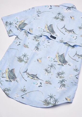 IZOD Men's Surfcaster Short Sleeve Button Down Patterned Fishing Shirt in Saudi Arabia