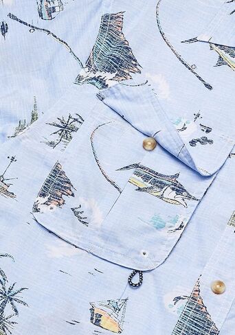 IZOD Men's Surfcaster Short Sleeve Button Down Patterned Fishing Shirt in Saudi Arabia