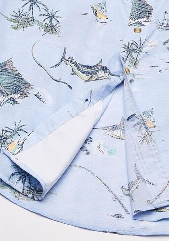IZOD Men's Surfcaster Short Sleeve Button Down Patterned Fishing Shirt in Saudi Arabia