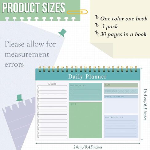3 Pack 90 sheets To Do List Notepad Daily Planner Undated Planner To Do List Notebook Checklist Productivity Organizer Day Planner for Office Schedule Agenda (Classic Style, 5.1 x 7.9 Inch) in Saudi Arabia