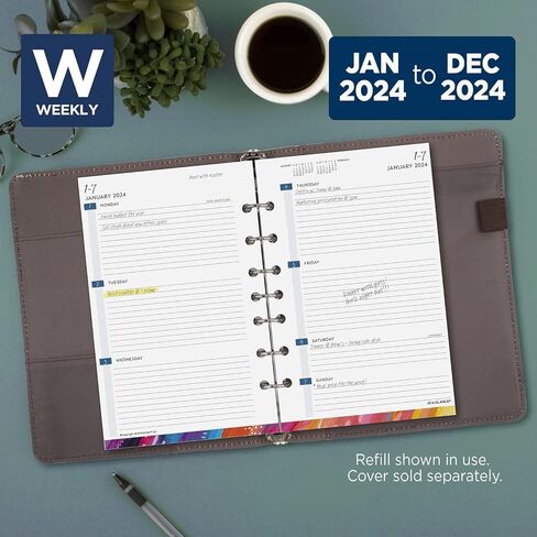 AT-A-GLANCE 2025 Planner Refill, Weekly & Monthly, 5-1/2" x 8-1/2", Desk Size, Loose-Leaf, Etta Vee (EV81-285Y-25) in Saudi Arabia