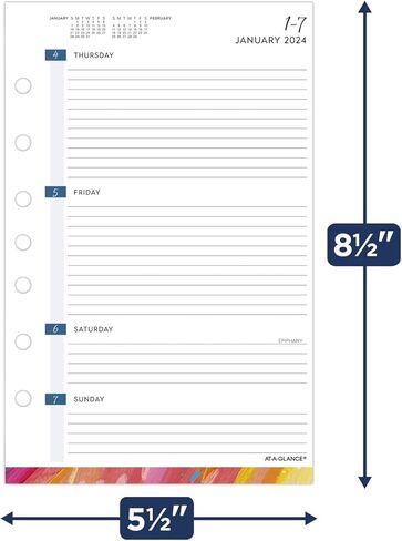 AT-A-GLANCE 2025 Planner Refill, Weekly & Monthly, 5-1/2" x 8-1/2", Desk Size, Loose-Leaf, Etta Vee (EV81-285Y-25) in Saudi Arabia